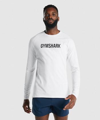 Long Sleeve Gymshark Apollo Hombre Blancas | CO 3541LIS